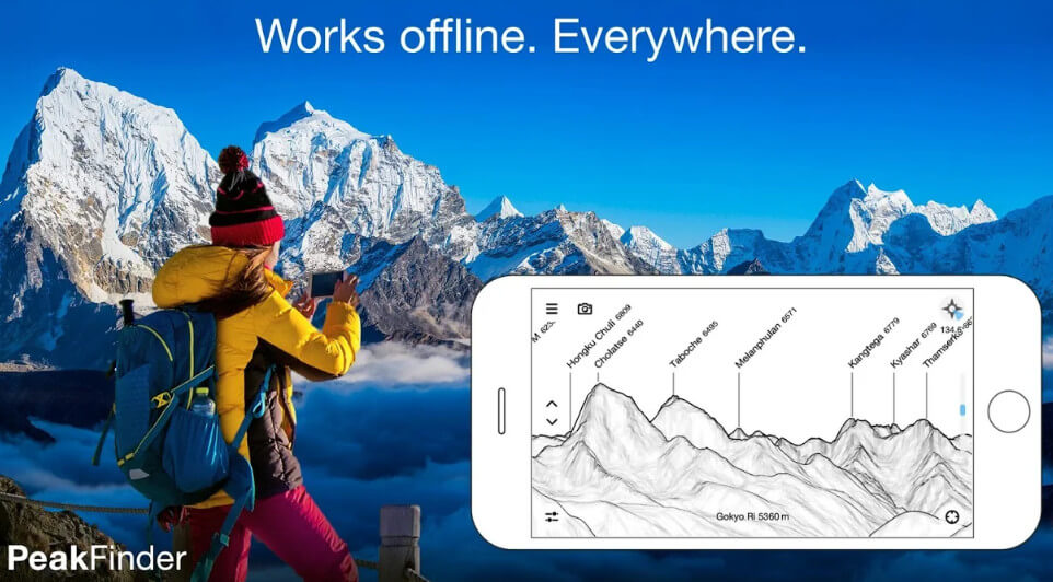 PeakFinder AR — приложение, которое покажет вершины гор