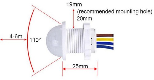 Instructions for connecting the 220V 110 ° PIR motion sensor