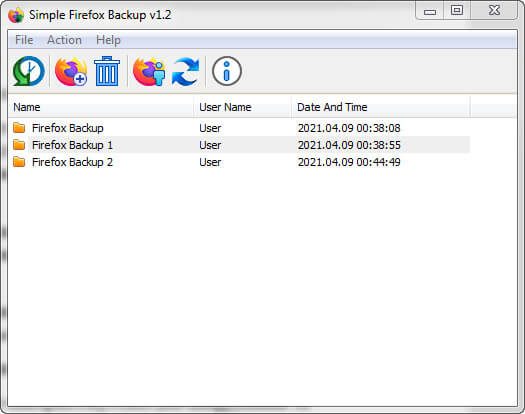 Mozilla Firefox browser profile backup utility