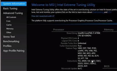 Processor overclocking utility - Intel® Extreme Tuning Utility