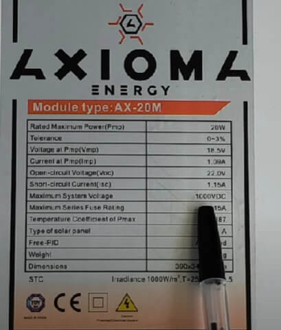 Тест портативної сонячної панелі AXIOMA energy AX-20M